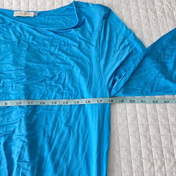 Ramy Brook Blue Draped Long Sleeve Dress M Viscose/Spandex Blend - Picture 7 of 10